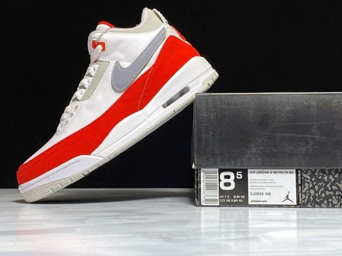 Rep LUCY White Tinker Jordan University Air Red 3 Retro CJ0939-100 0726